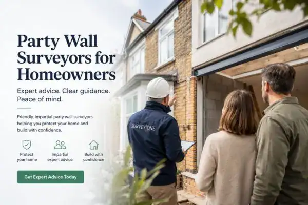 Image of couple with Party wall survey from Survey One Sunderland
